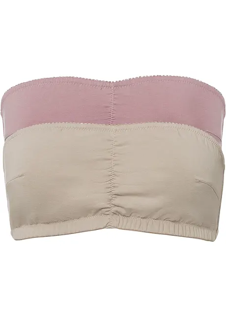 Bandeau bh (set van 2) met biologisch katoen voor cup A & B, bonprix
