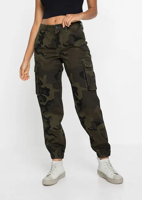 Cargo broek met camouflageprint, bonprix