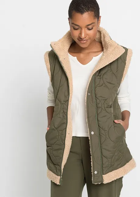 Reversibel bodywarmer met imitatiebont, bonprix