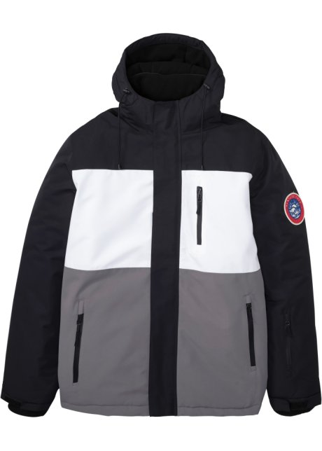 Schaap spijsvertering diamant Trendy outdoor ski-jas met een sneeuwvanger, perfect voor de winter -  zwart/wit/rookgrijs