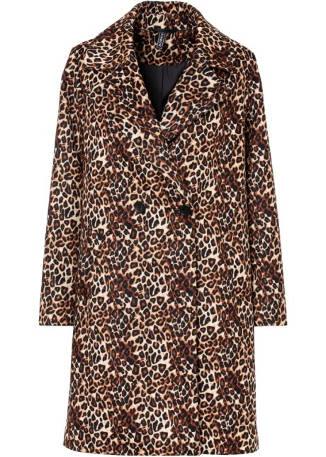 karton multifunctioneel Verslaggever Trendy, lange luipaard jas in oversized look - bruin luipaardprint