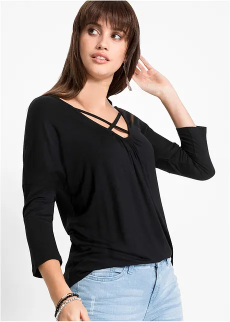 Shirt met straps van viscose, bonprix