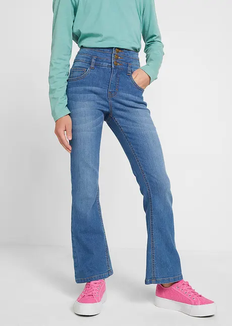 Meisjes high waist jeans, flared, John Baner JEANSWEAR