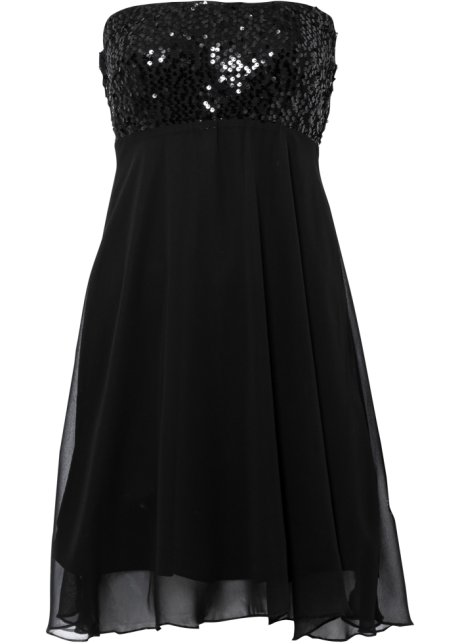 Speelse jurk met glinsterende pailletten - zwart/zilver