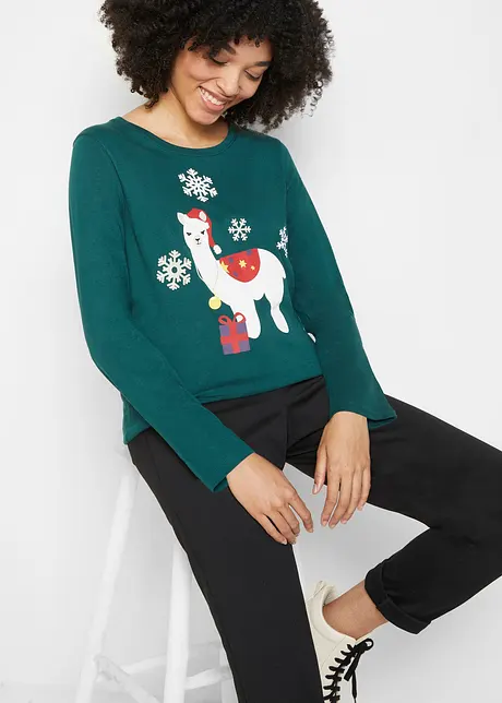 Longsleeve met kerstprint, bonprix