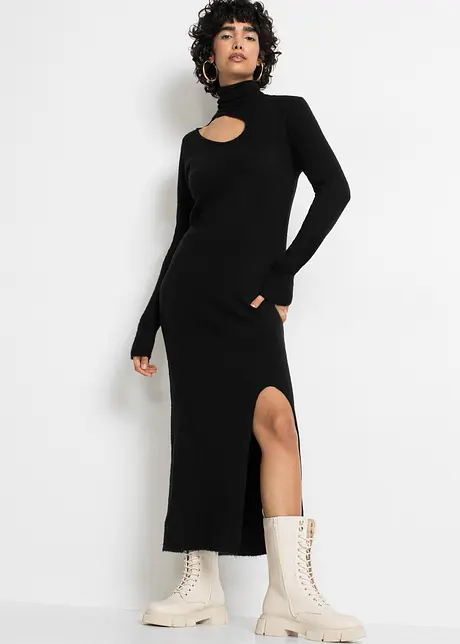 Lange, gebreide jurk met cut-outs, RAINBOW