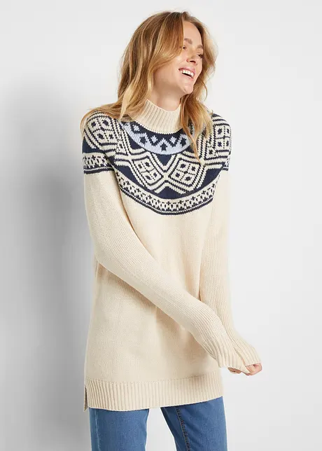 Noorse trui met zijsplitten, bonprix