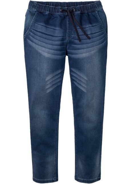Voetzool ~ kant Herkenning Super casual regular fit jogging jeans met een elastische band - blauw denim,  N-maat
