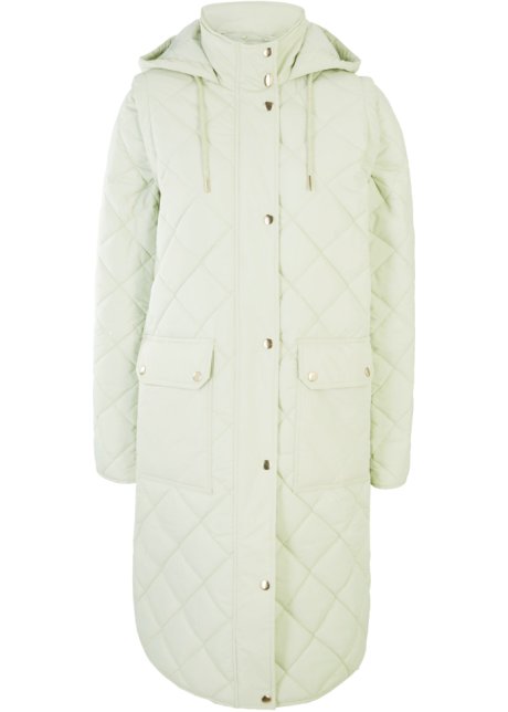 Mitt Lijkt op Bezighouden Warme, gewatteerde jas, perfect voor het tussenseizoen dankzij de  afneembare mouwen - kiezelgroen, N-maat