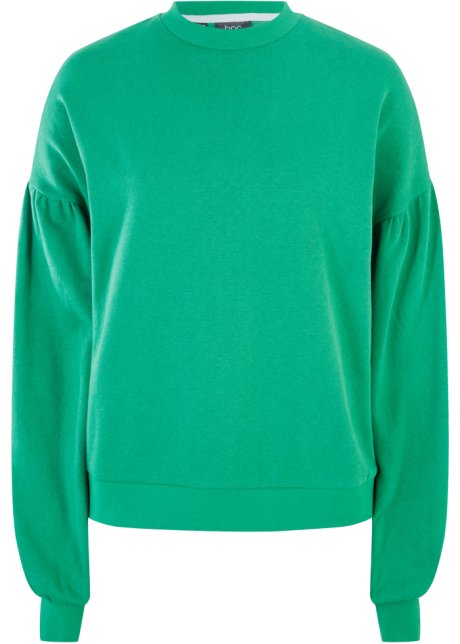 lied verschijnen pasta Comfortabele sweater met een kleine opstaande kraag, oversized schouders en  pofmouwen - groen