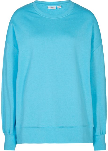 Kan worden berekend Het beste Cyclopen Comfortabele sweater met splitten met rits opzij - Caraïbisch blauw