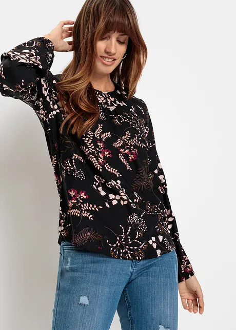 Gedessineerde blouse van viscose, bonprix