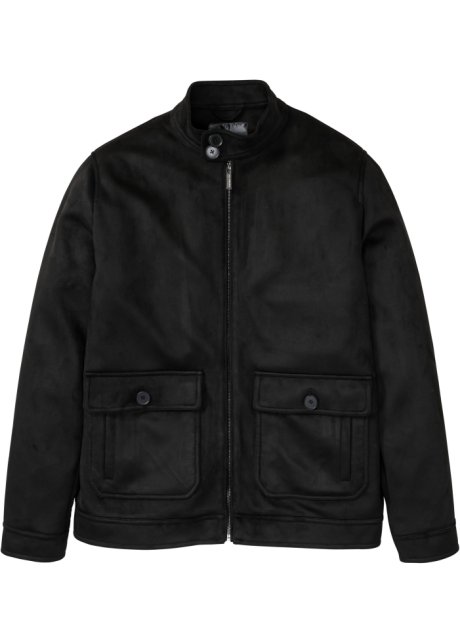 botsing Overweldigen klant Trendy jas in suède look - zwart