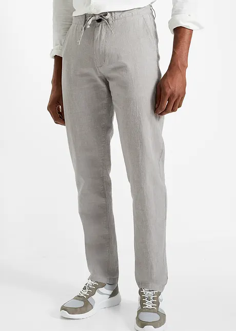 Regular fit instap chino met linnen, straight, bonprix