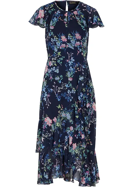 Chiffon jurk met volants, bonprix