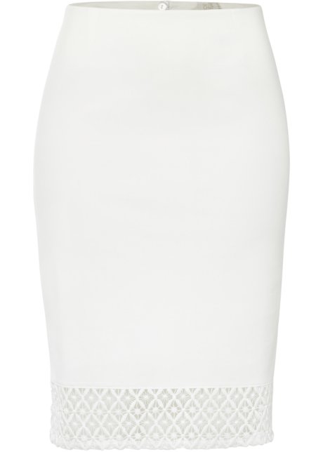 veelbelovend Uitlijnen Woedend Elegante rok met decoratieve kant langs de onderrand - wit