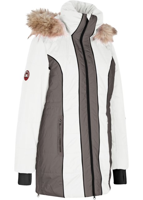 bezorgdheid klein Voorkomen Warme, lange outdoor winterjas met functionele details -  zilver/leisteengrijs