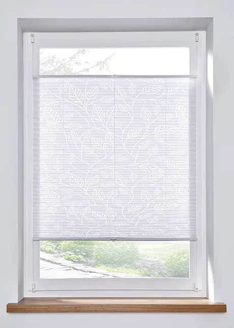 Ausbrenner plisségordijn met bladerprint, bpc living bonprix collection