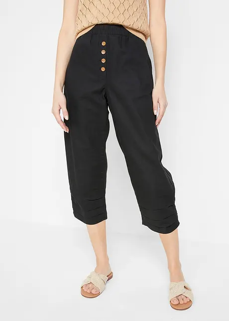 Broek in een linnen-katoenmix, bonprix