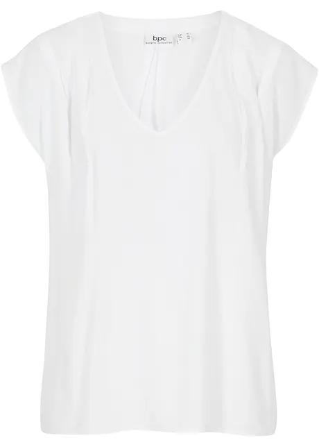 Blouse met V-hals en korte mouwen, bonprix