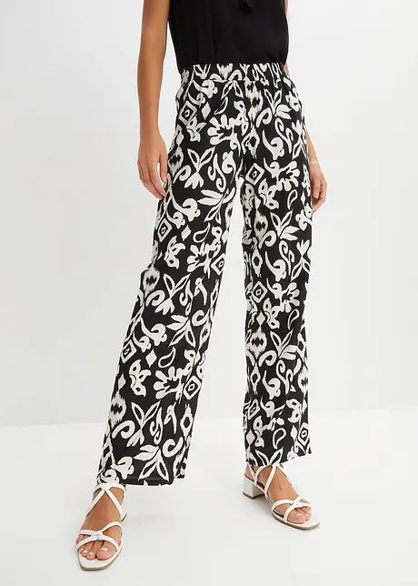 Gedessineerde Marlene broek van soepele viscose, bonprix