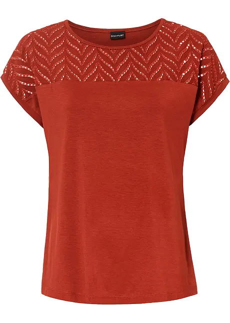 Shirt met broderie anglaise, bonprix