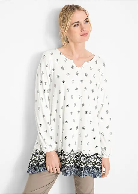 Extra wijde shirt tuniek, lange mouw, bonprix