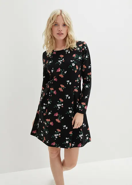 Jersey jurk met bloemenprint, bonprix