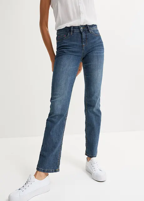 Mid waist stretch jeans, straight, bonprix