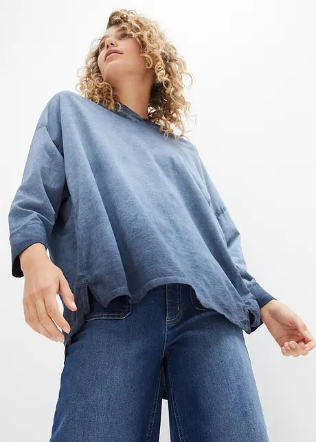 Oversized shirt van materiaalmix, bonprix