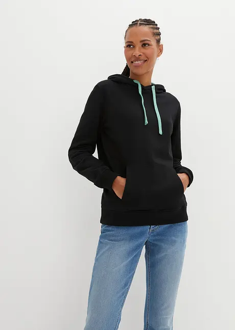 Hoodie met contrastdetails van biologisch katoen, bonprix