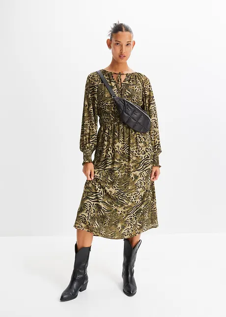Midi jurk met animalprint, RAINBOW