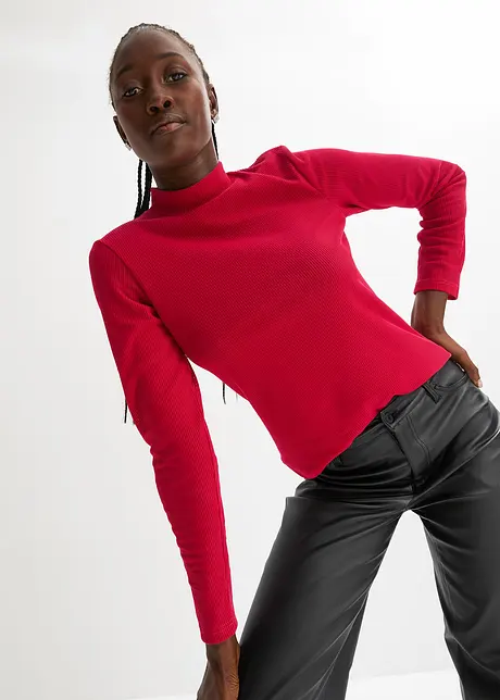 Halftransparante longsleeve van fluweel, RAINBOW