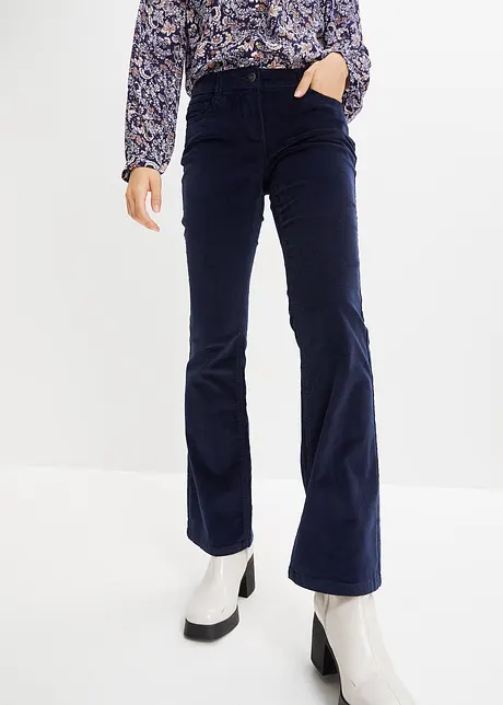 Stretch corduroy broek, bootcut, bonprix