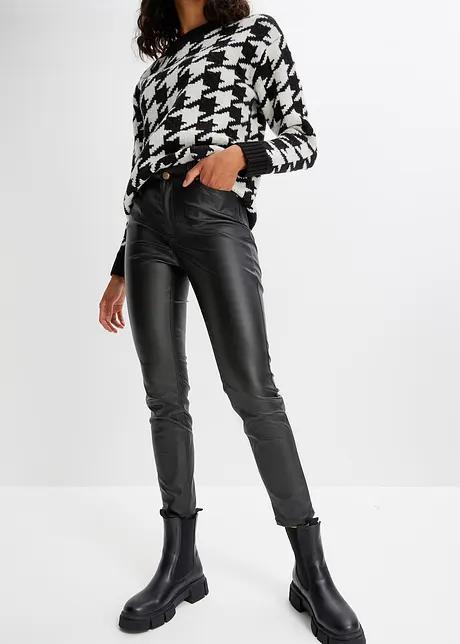 Stretch broek met coating en comfortband, skinny, bonprix