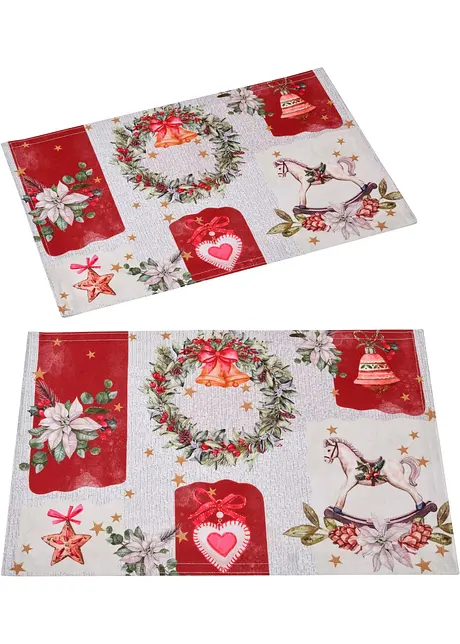 Placemats met kerstprint (set van 2), bonprix