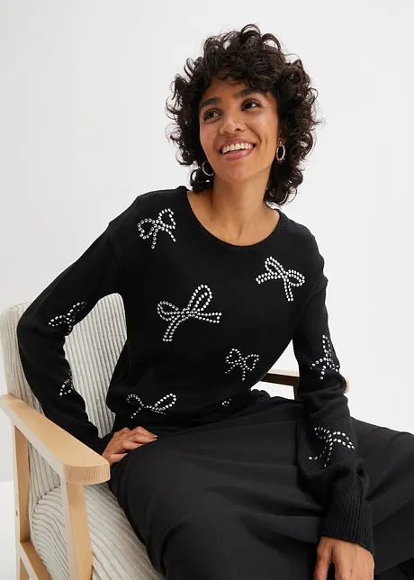 Cropped trui met stras, BODYFLIRT boutique