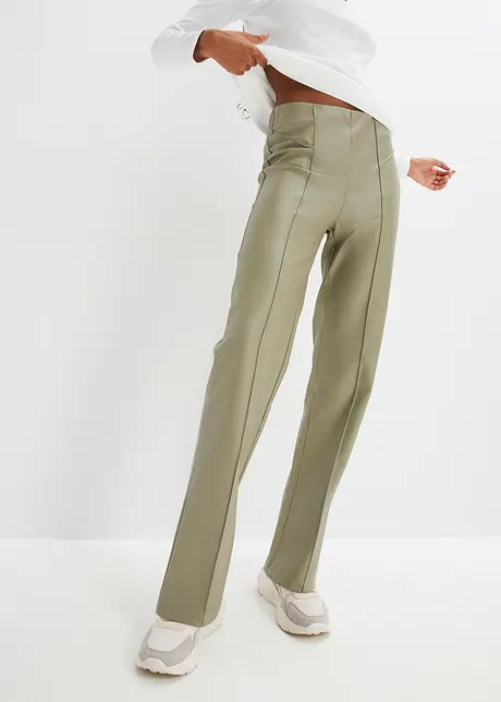 Imitatieleren broek met wijde pijpen, RAINBOW