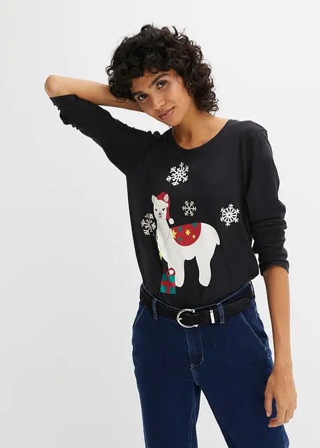 Longsleeve met kerstprint, bonprix