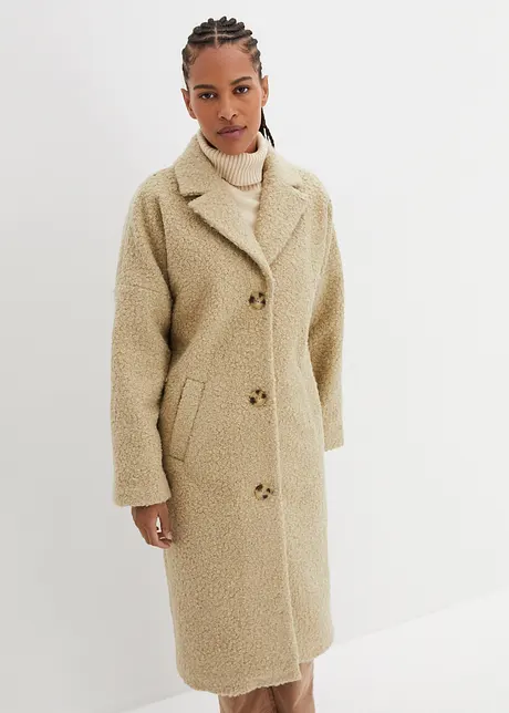 Lange, oversized jas van bouclé, bpc bonprix collection