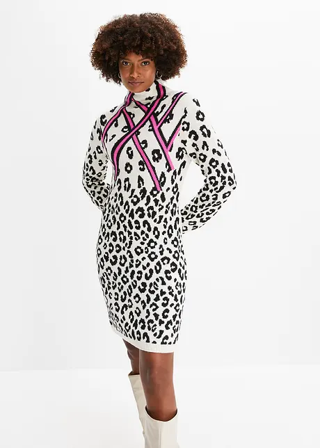 Gebreide jurk met kraag, BODYFLIRT boutique