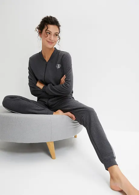 Huispak van sweat met borduursel en zakken, bpc bonprix collection