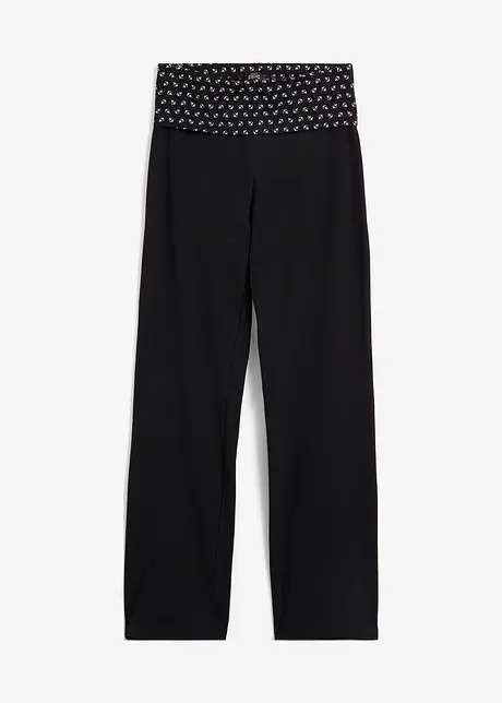 Jersey broek met omgeslagen band, straight, bonprix