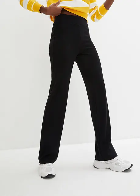 Punto di roma broek met high waist comfortband, flared, bonprix