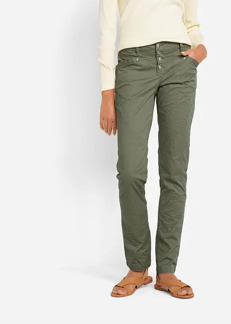 Stretch broek in crashed look, bonprix