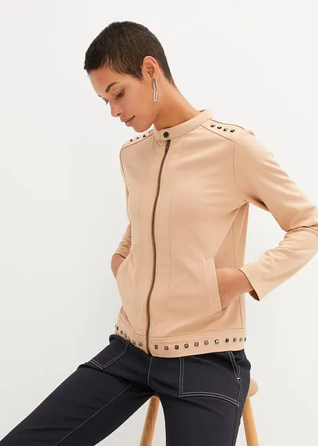 Sweatvest met studs, bonprix