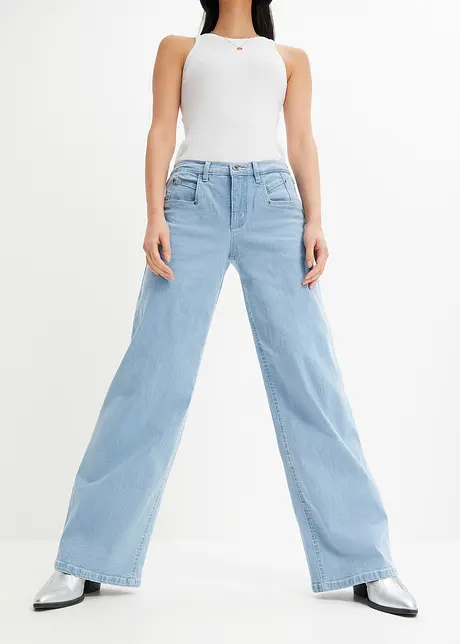Wijde jeans met siernaden, RAINBOW