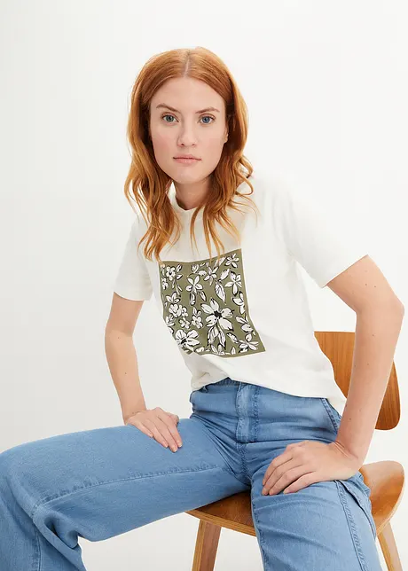 T-shirt met bloemenprint, bonprix