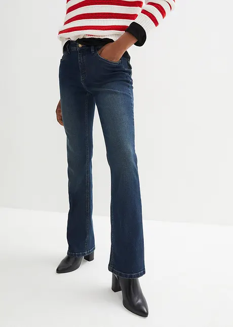 Mid waist stretch jeans, bootcut, bonprix