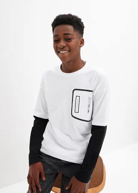 Jongens layershirt van biologisch katoen, lange mouw, bpc bonprix collection
